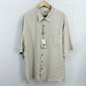Bamboo Cay Men’s Size 4 XL Hawaiian Oat Button Down Short Sleeve Shirt NEW